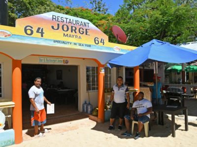 Facade of Jorge`s restaurant in Sosua beach