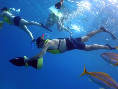 powered snorkel in Sosua Bay