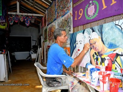 Teddy painting in his Shop