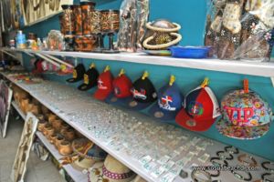 DR flag caps at Berto`s gift shop in Sosua